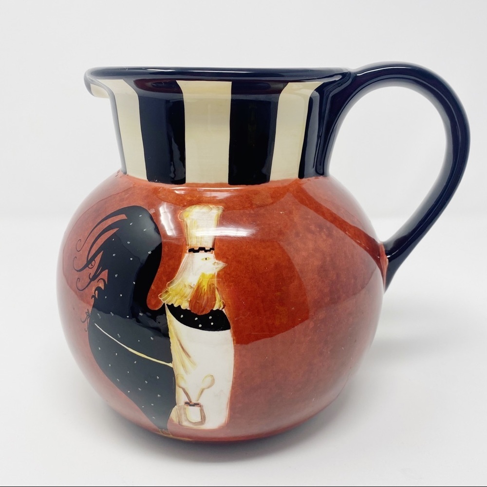 Certified International Rooster Chef Pitcher Vase - Picture 2 of 7